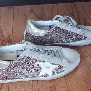 Golden Goose Confetti Glitter Gray Suade Superstar